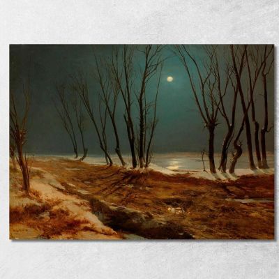 Paesaggio Invernale Al Chiaro Di Luna Carl Blechen cbc10 quadro stampa su tela