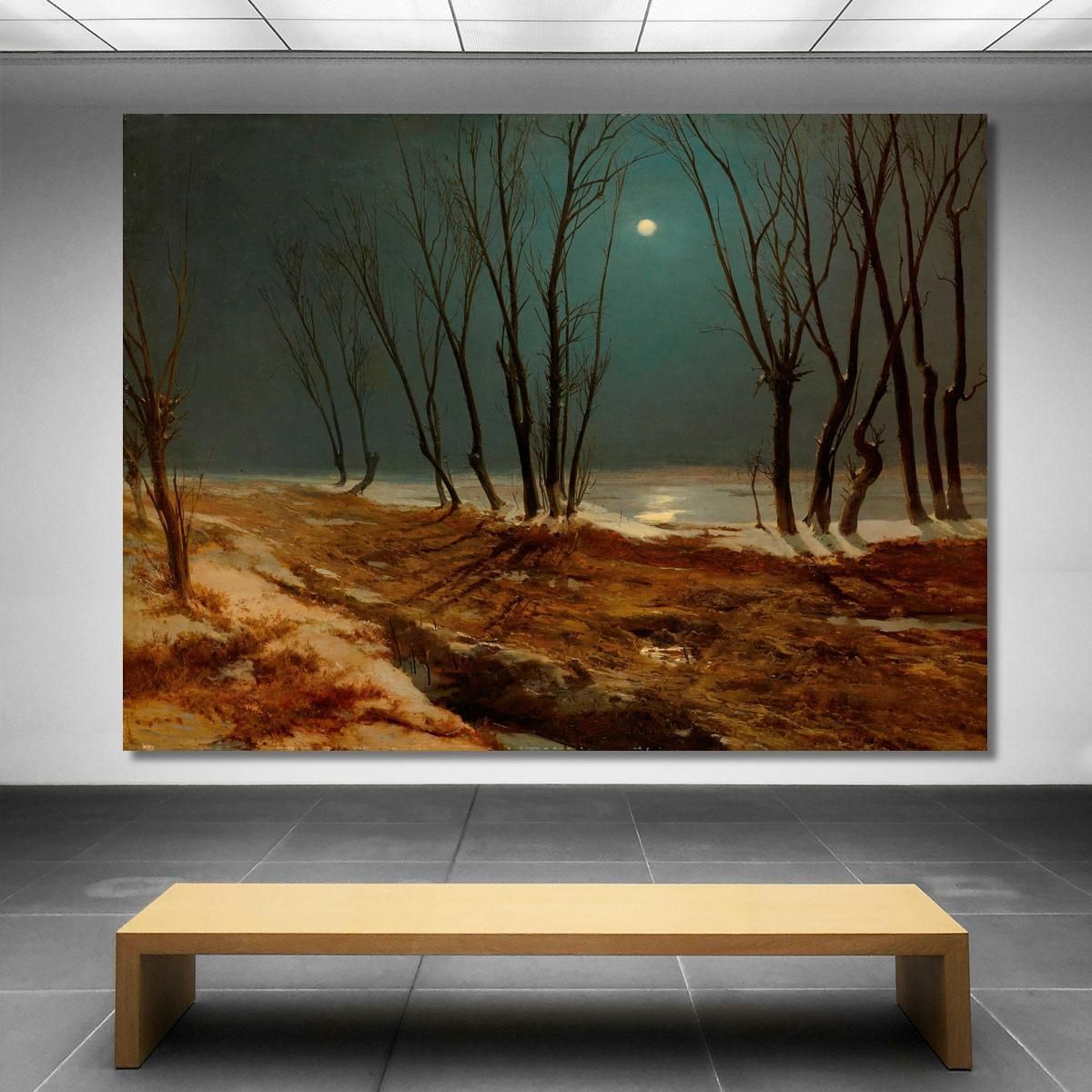 Paesaggio Invernale Al Chiaro Di Luna Carl Blechen cbc10 quadro stampa su tela