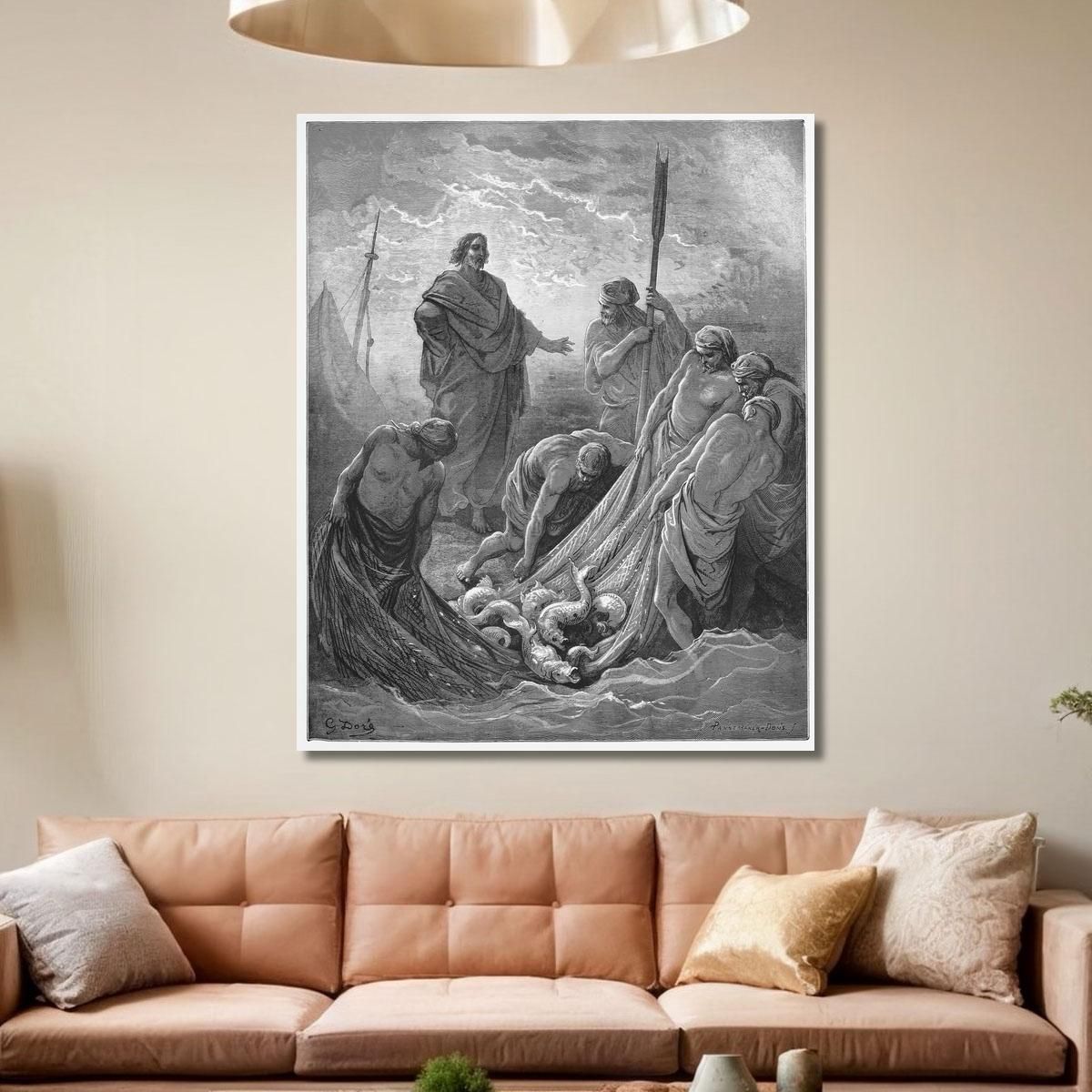 The Miraculous Catch Of Fish Doré Gustave canvas print