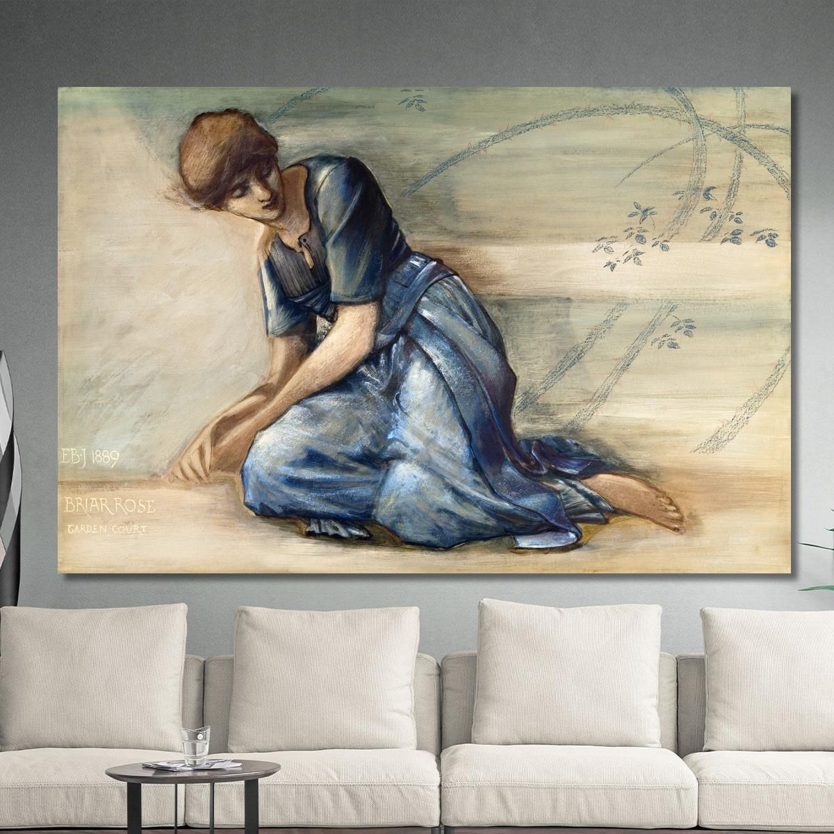 La Serie Briar Rose - Studio Per 'The Garden Court' 1892 Edward Burne Jones ebj23 quadro stampa su tela