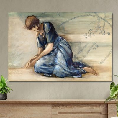 La Serie Briar Rose - Studio Per 'The Garden Court' 1892 Edward Burne Jones ebj23 quadro stampa su tela