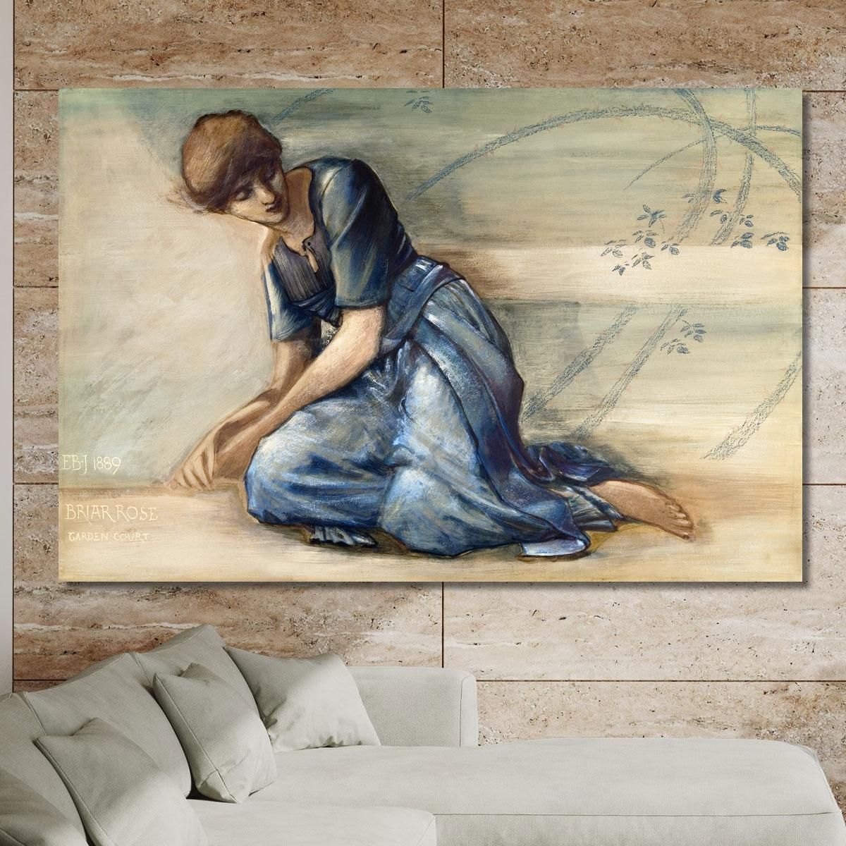 La Serie Briar Rose - Studio Per 'The Garden Court' 1892 Edward Burne Jones ebj23 quadro stampa su tela