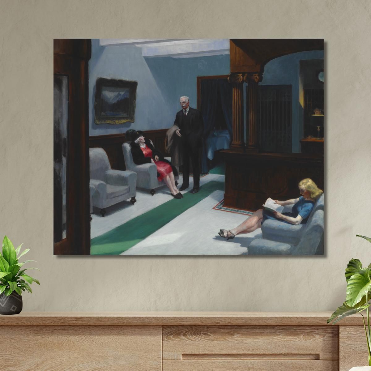 Hall Dell'Hotel Edward Hopper eho22 quadro stampa su tela