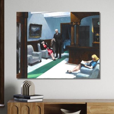 Hall Dell'Hotel Edward Hopper eho55 quadro stampa su tela