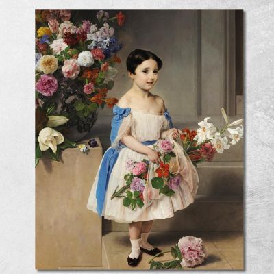 Portrait Of Countess Antonietta Negroni Prati Morosini As A Child Francesco Hayez fhy9 quadro stampa su tela