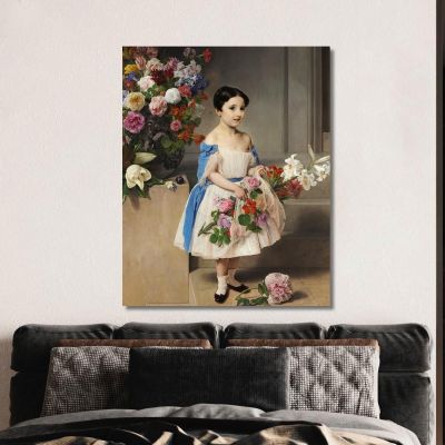 Portrait Of Countess Antonietta Negroni Prati Morosini As A Child Francesco Hayez, fhy9 canvas print