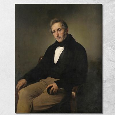 Ritratto Di Alessandro Manzoni Portrait Of Alessandro Manzoni Francesco Hayez fhy14 quadro stampa su tela