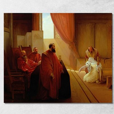 Valenza Gradenigo Before The Inquisition Francesco Hayez fhy21 quadro stampa su tela