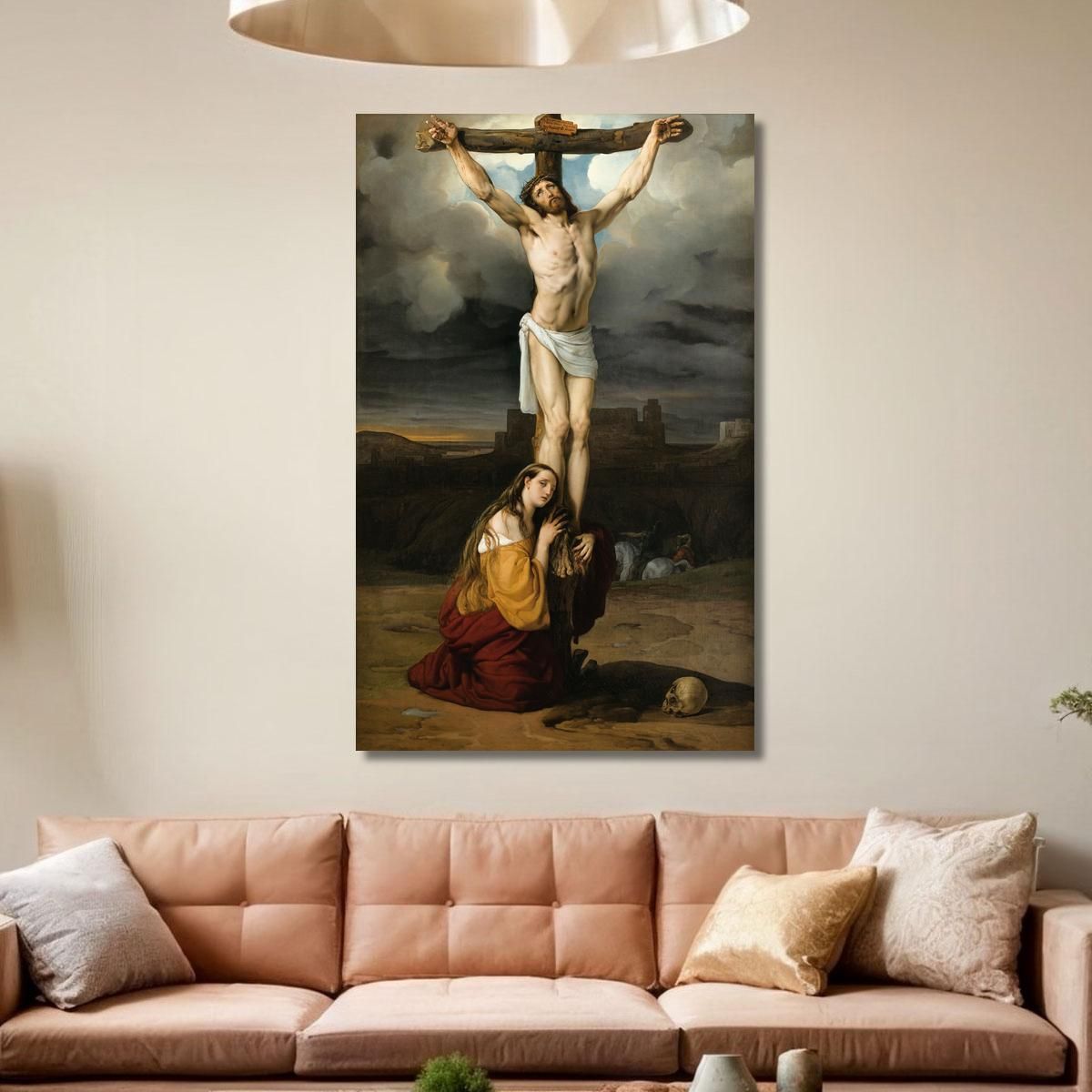 Maddalena Penitente Ai Piedi Della Croce Francesco Hayez fhy38 quadro stampa su tela