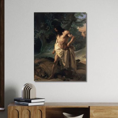 Sansón Y El León Francesco Hayez, fhy43 cuadro en lienzo