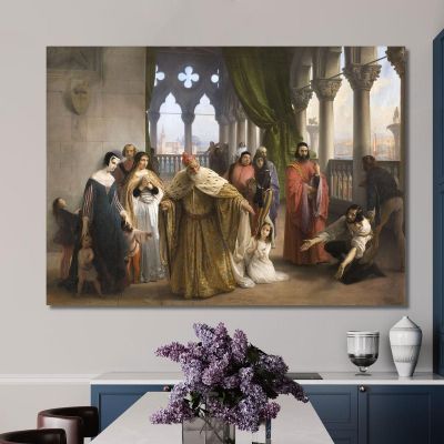 The Last Meeting Between Jacopo Foscari And His Family Before Being Sent Into Exile Francesco Hayez, fhy45 canvas print