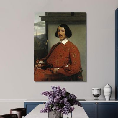 Ritratto Di Gentiluomo Duca Manolo Nunez Falcò Francesco Hayez, fhy47 quadro stampa su tela