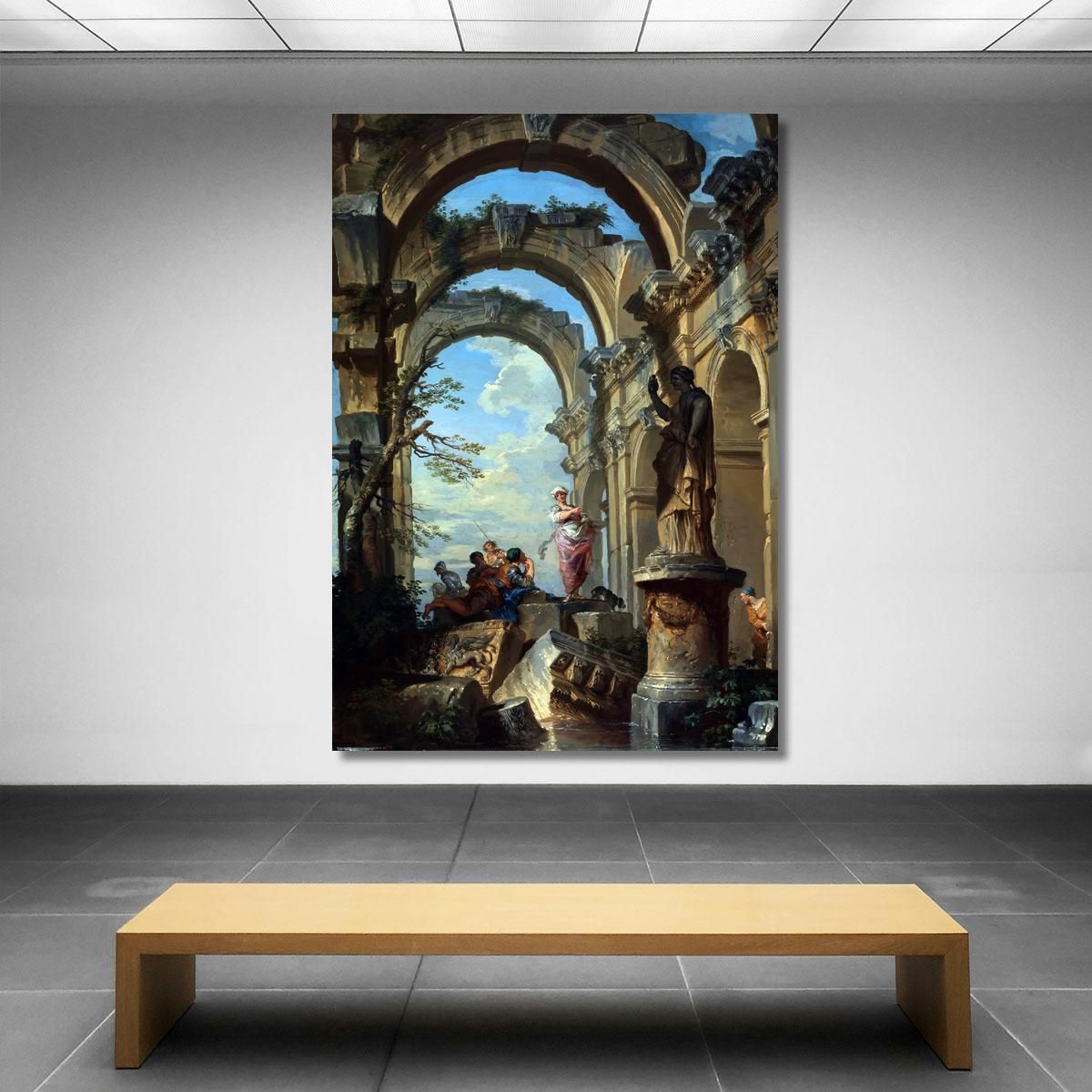 Figure Tra Le Rovine Con Sybil Giovanni Paolo Pannini gpp8 quadro stampa su tela