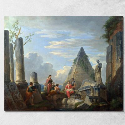 Rovine Romane Con Figure Giovanni Paolo Pannini gpp20 quadro stampa su tela