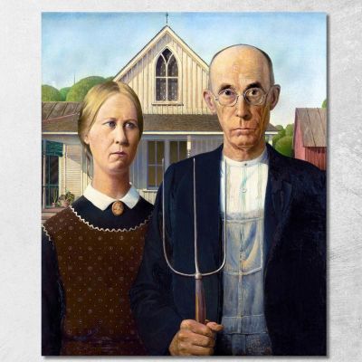 Gotico Americano Grant Wood gwo1 quadro stampa su tela