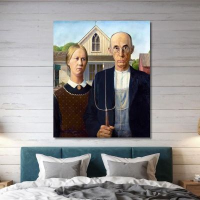 Gotico Americano Grant Wood gwo1 quadro stampa su tela