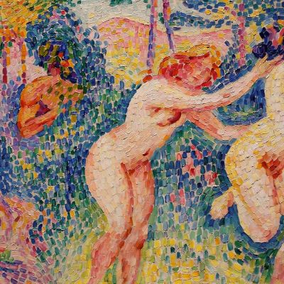 Stampa Giclée Raffigurante Due Ninfe In Corsa Henri Edmond Cross hec6 quadro stampa su tela