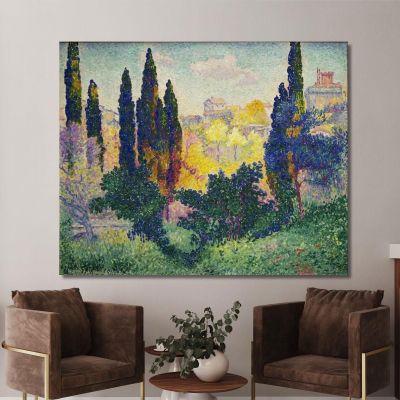 Cipressi A Cagnes Henri Edmond Cross hec7 quadro stampa su tela