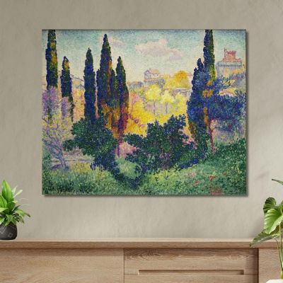 Cipressi A Cagnes Henri Edmond Cross hec7 quadro stampa su tela