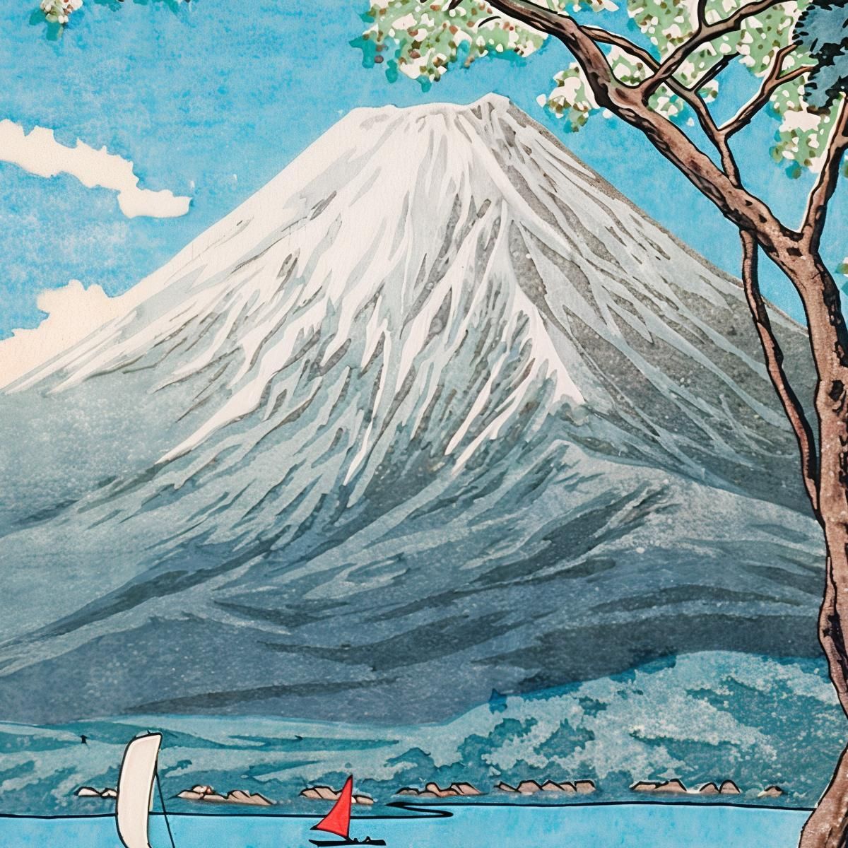 Monte Fuji Dal Lago Yamanaka Hiroaki Takahashi htk23 quadro stampa su tela