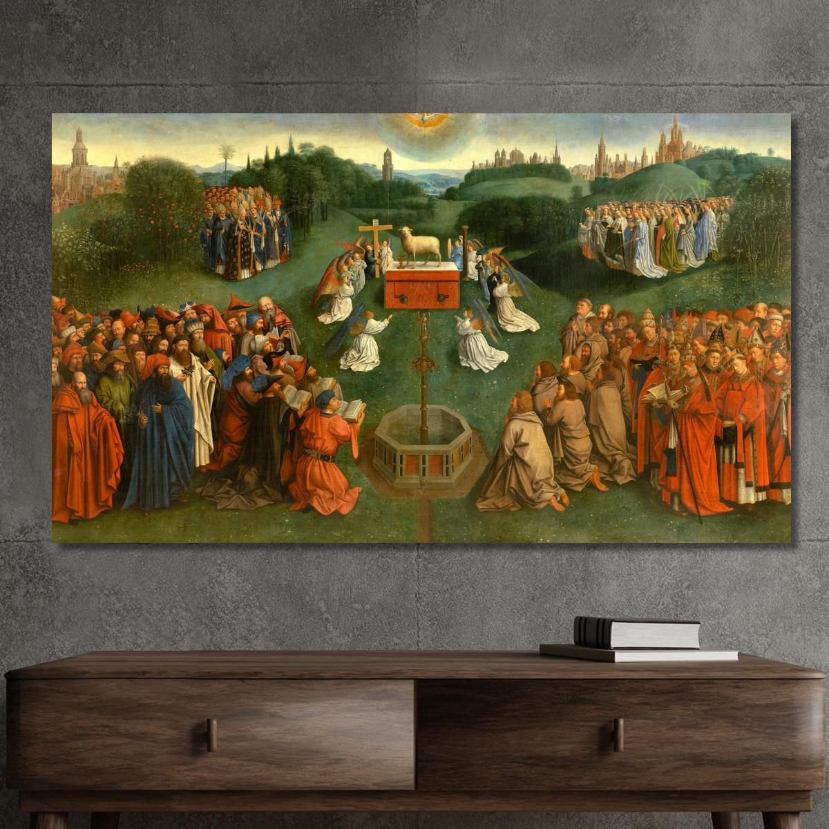 Adorazione Dell'Agnello Jan van Eyck jve4 quadro stampa su tela