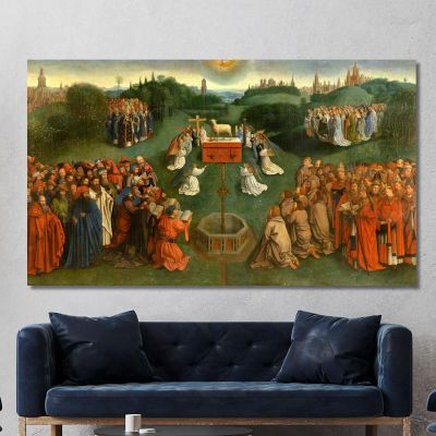 Adorazione Dell'Agnello Jan van Eyck jve4 quadro stampa su tela