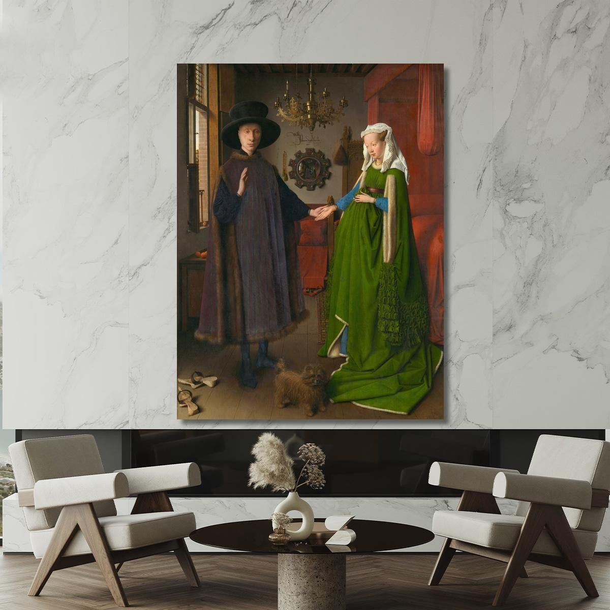 Sposo Arnolfini 2 Jan van Eyck jve5 quadro stampa su tela