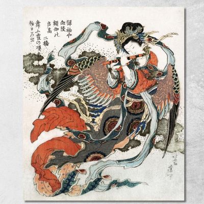 Donna Giapponese katsushika hokusai khk26 quadro stampa su tela
