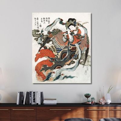 Donna Giapponese katsushika hokusai khk26 quadro stampa su tela