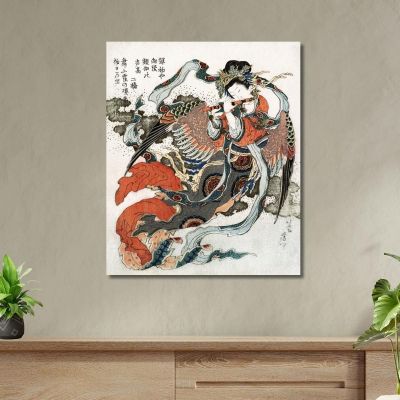 Donna Giapponese katsushika hokusai khk26 quadro stampa su tela