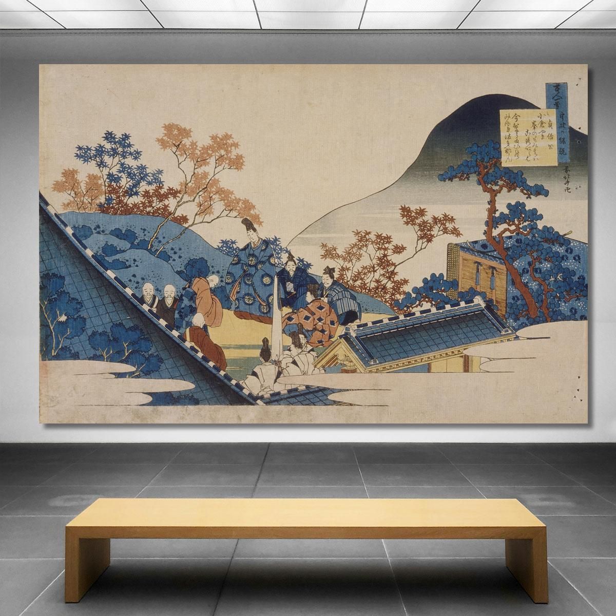 Poesia Di Teishin Ko Fujiwara No Tadahira 2 katsushika hokusai khk53 quadro stampa su tela