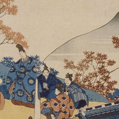 Poesia Di Teishin Ko Fujiwara No Tadahira 2 katsushika hokusai khk53 quadro stampa su tela