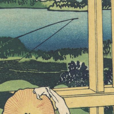 Provincia Di Senju E Musashi katsushika hokusai khk60 quadro stampa su tela