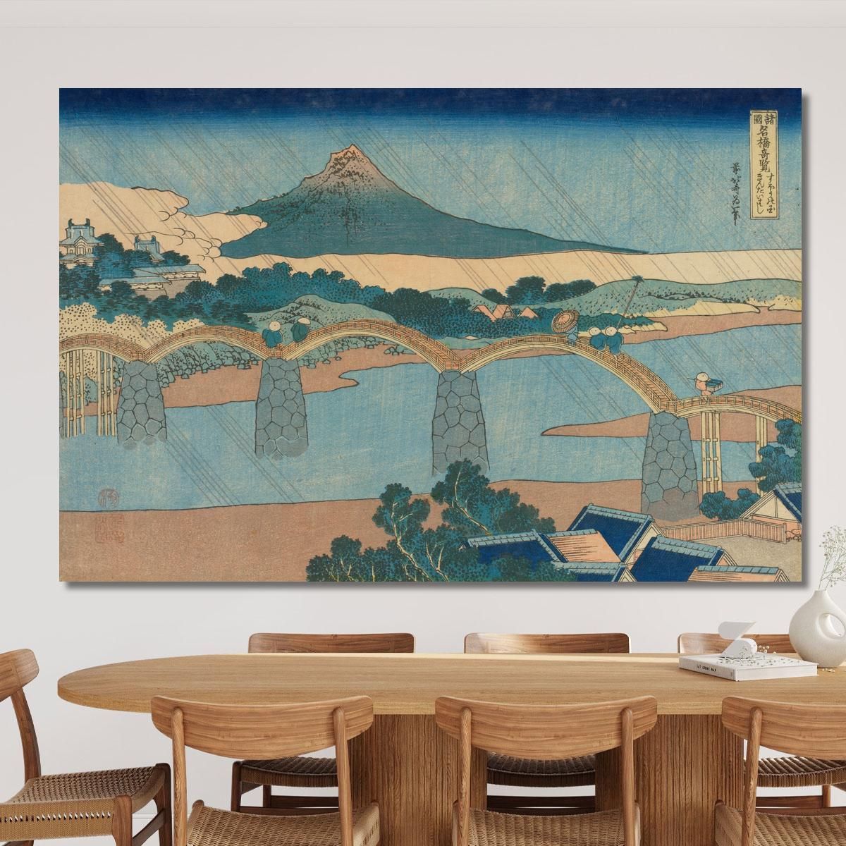 Il Ponte Di Brocade Nella Provincia Di Suo katsushika hokusai khk75 quadro stampa su tela