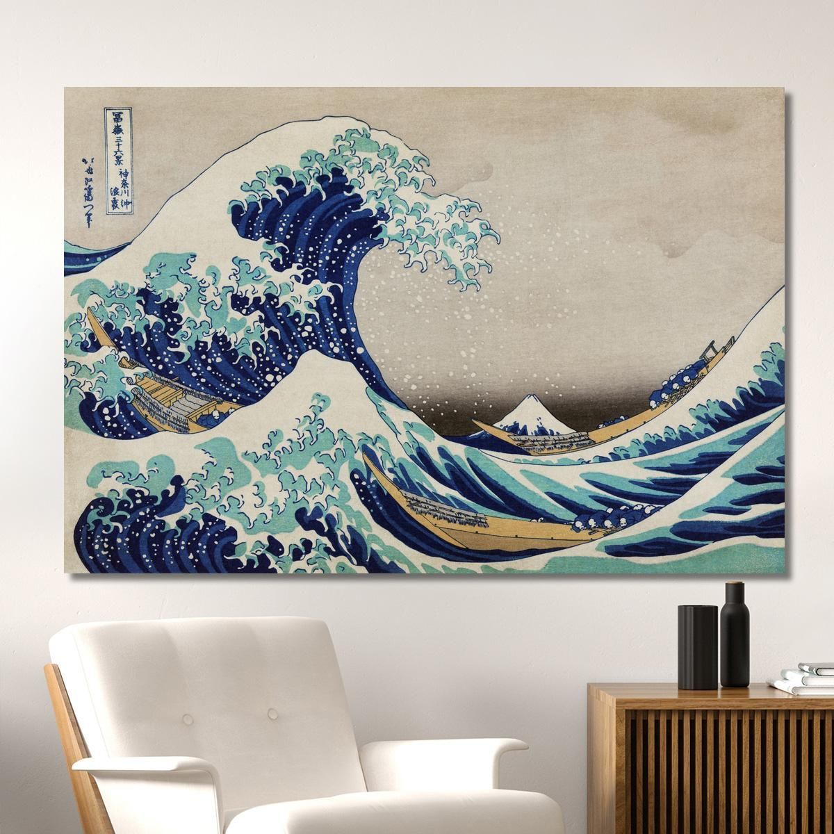 La Grande Onda Di Kanagawa katsushika hokusai khk83 quadro stampa su tela