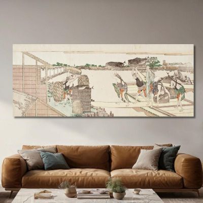 Unloading Bonito For Market katsushika hokusai, khk98 canvas print