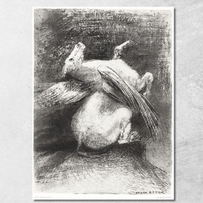 L'Ala Impotente Non Sollevò L'Animale In Quello Spazio Nero Odilon Redon ord75 quadro stampa su tela