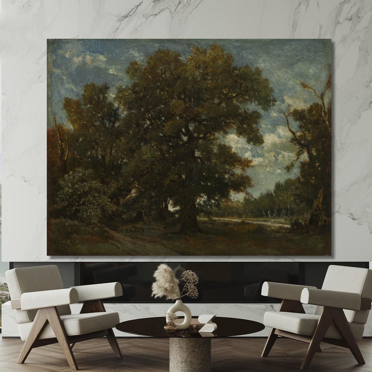 La Quercia Théodore Rousseau trs40 quadro stampa su tela