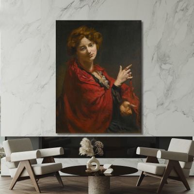 Anita Bartle Der Rote Schal William Orpen, wrp1 drucken auf leinwand