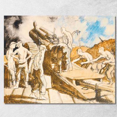 L'Obice In Azione William Orpen wrp38 quadro stampa su tela