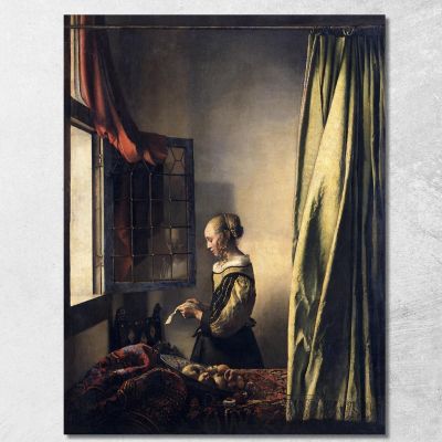 Ragazza Che Legge Una Lettera Da Una Finestra Aperta Jan Vermeer jvr7 quadro stampa su tela