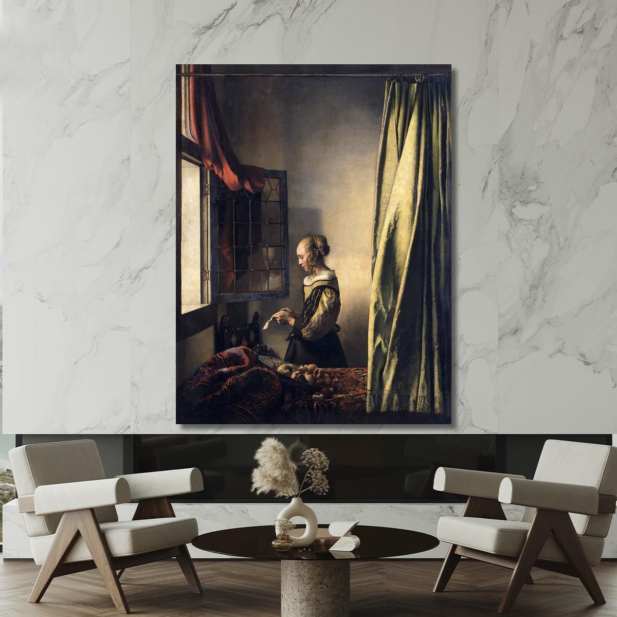 Ragazza Che Legge Una Lettera Da Una Finestra Aperta Jan Vermeer jvr7 quadro stampa su tela