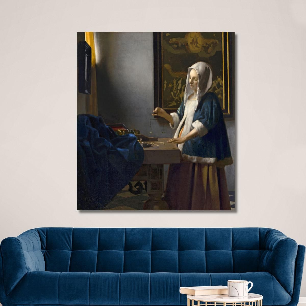 Donna Che Tiene Un Equilibrio Jan Vermeer jvr32 quadro stampa su tela