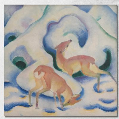 Cervo Nella Neve Ii Franz Marc fmr78 quadro stampa su tela