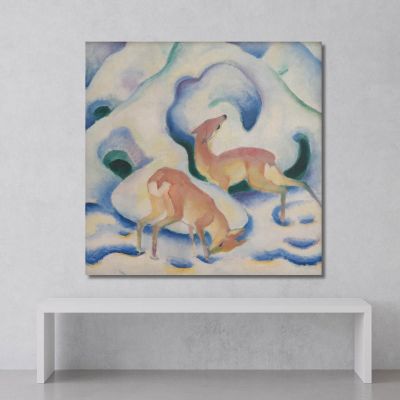 Cervo Nella Neve Ii Franz Marc fmr78 quadro stampa su tela