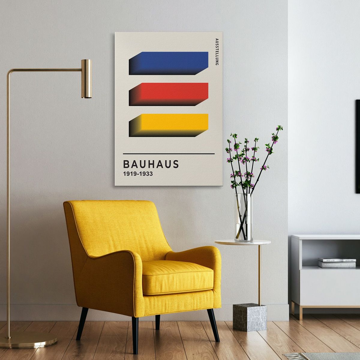 Quadro Bauhaus Linee Geometriche In Rilievo Bauhaus Style bhs4 quadro stampa su tela