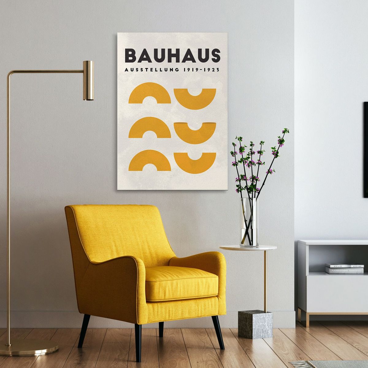 Quadro Bauhaus Semicerchi In Tonalità Calde Bauhaus Style bhs14 quadro stampa su tela