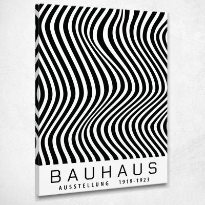 Quadro Bauhaus Onde Ipnotiche Monocromatiche Bauhaus Style bhs20 quadro stampa su tela