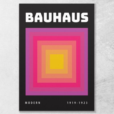 Quadro Bauhaus Gradiente Di Quadrati Concentrici Bauhaus Style bhs21 quadro stampa su tela