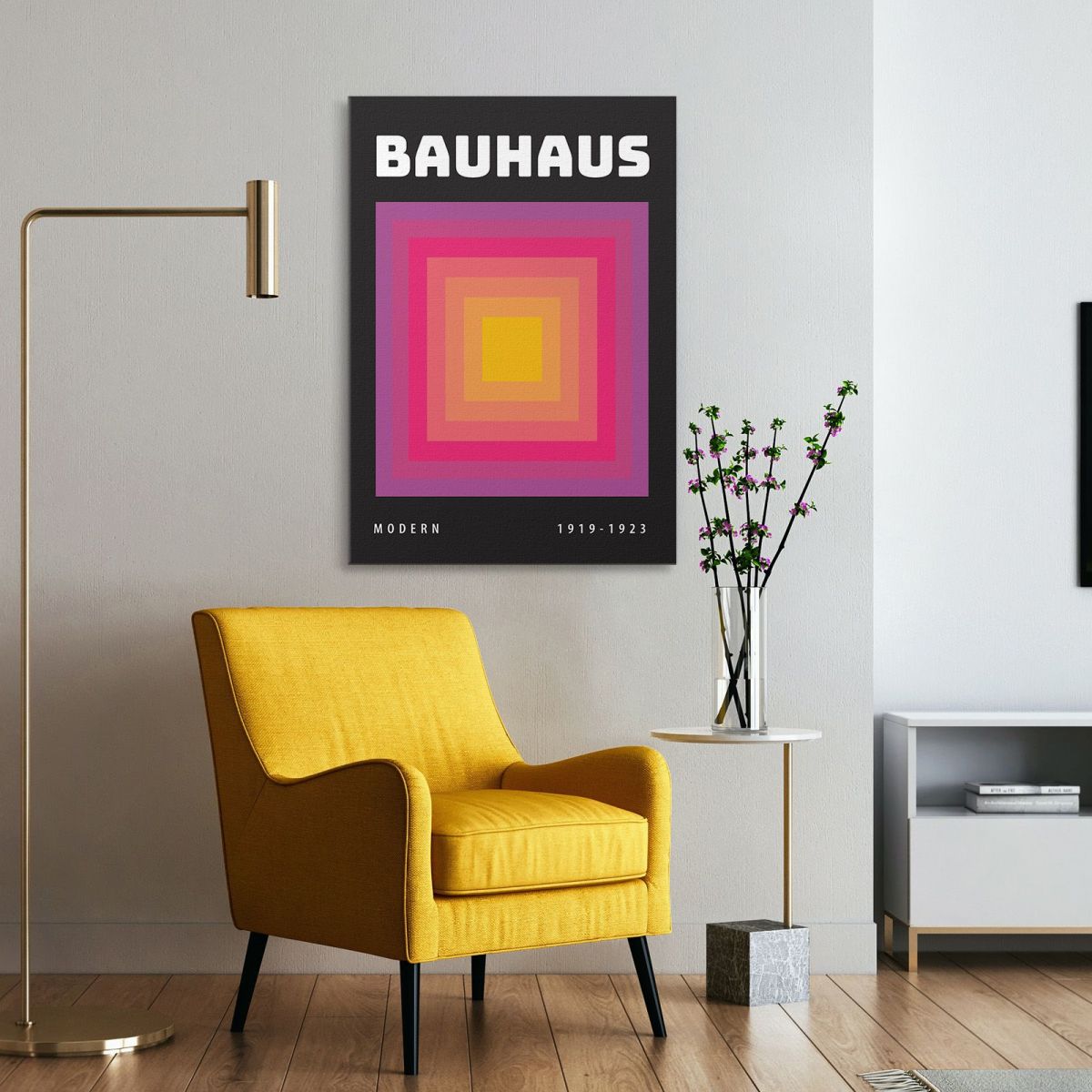 Quadro Bauhaus Gradiente Di Quadrati Concentrici Bauhaus Style bhs21 quadro stampa su tela